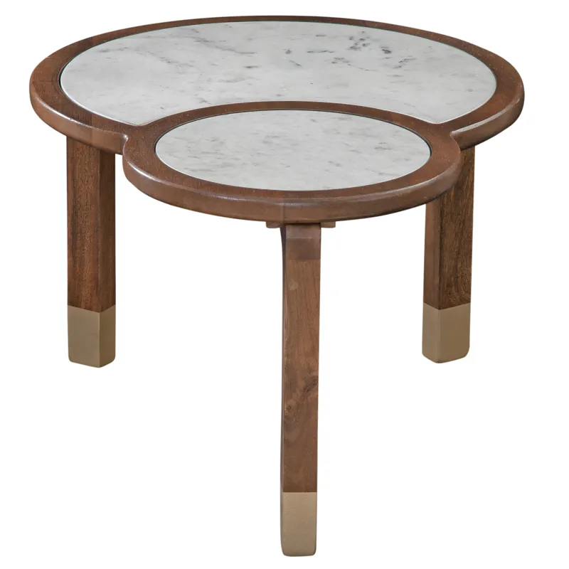 Oormi White Marble Inlay Cocktail Table