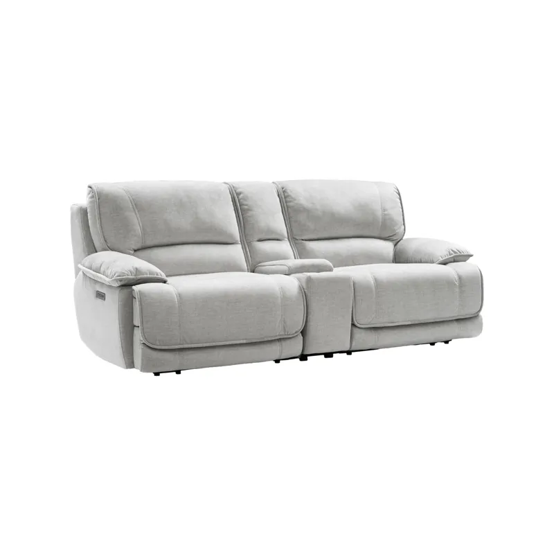 Olsen Silver Power Reclining Loveseat Sectional