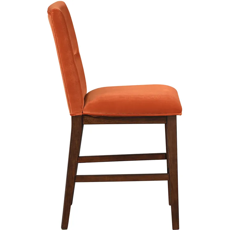 Zen Orange Velvet Counter Chair