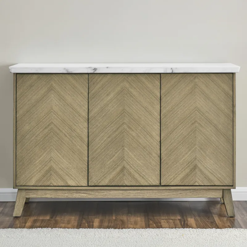 Vida White Marble Top Server