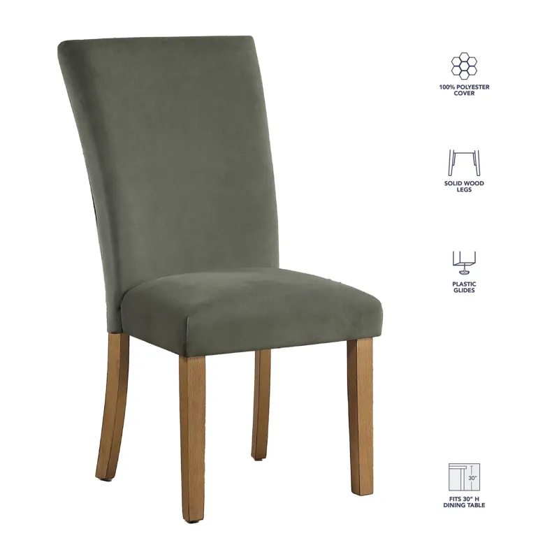Artemis Chive Green Velvet Side Chair