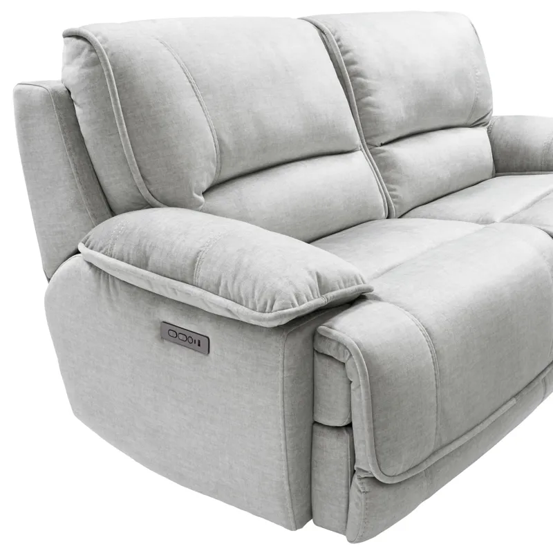 Olsen Silver Power Reclining Loveseat Sectional