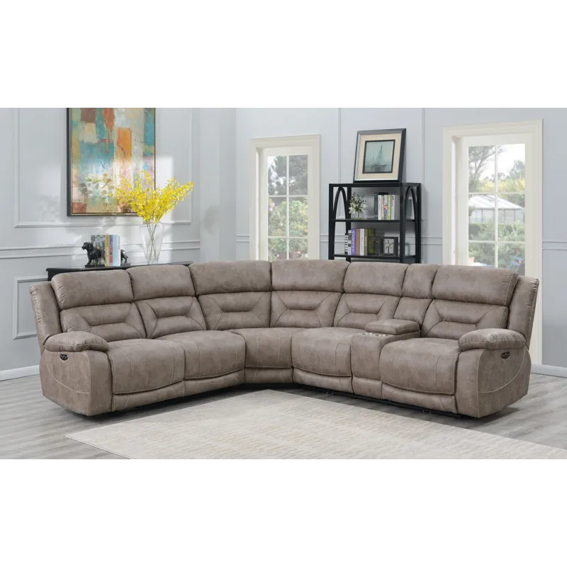 Aria 3-Piece Dual-Power Reclining Sectional, Desert Sand