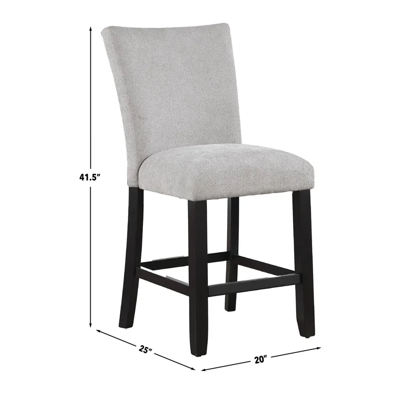 Artemis Gray Chenille Counter Chair