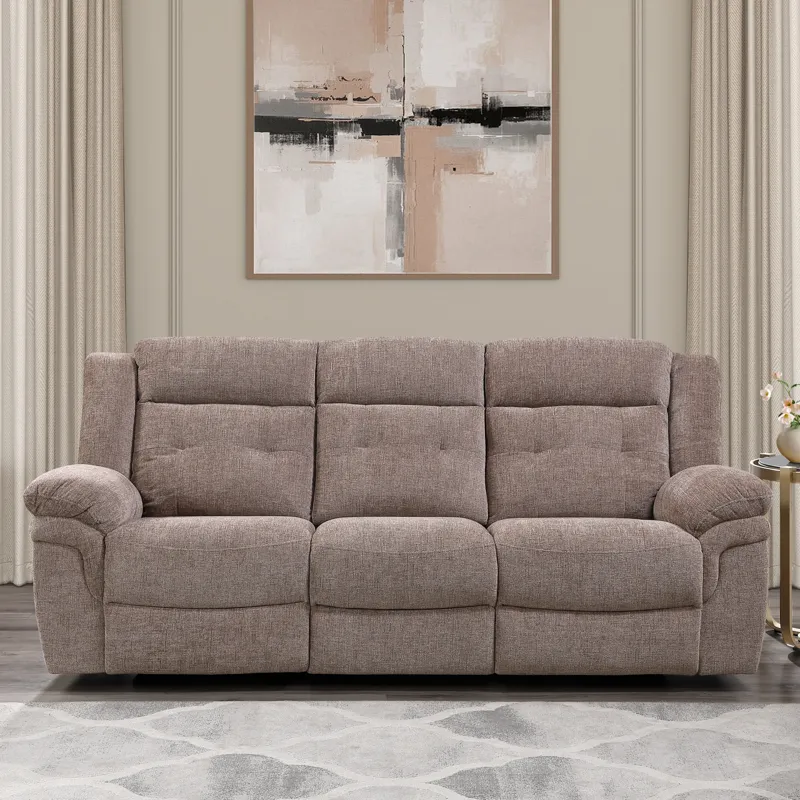 Sydney Brown Manual Recliner Sofa