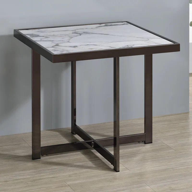 Kayley Sintered Stone Square End Table