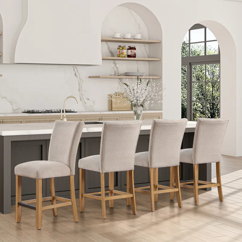 Artemis Beige Chenille Counter Chair