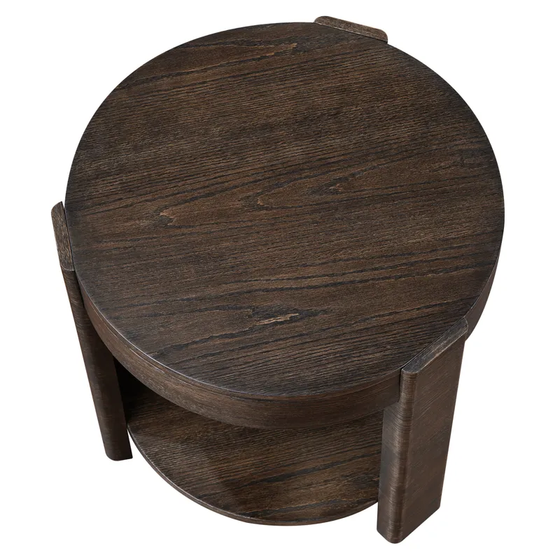 Salina Espresso Round End Table