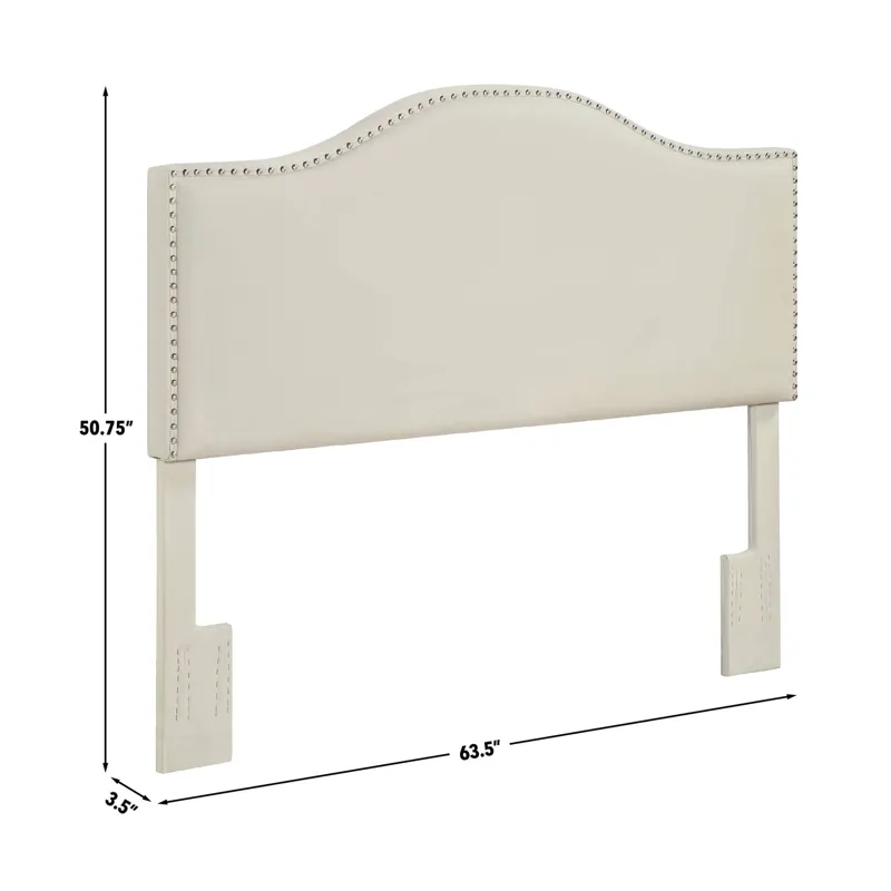 Zoe Cream Pu Headboard - Full/Queen