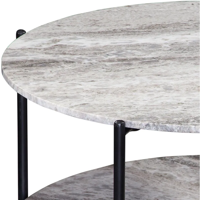 Coleen Green Marble Round Cocktail Table