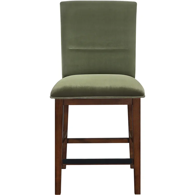 Zen Green Velvet Counter Chair