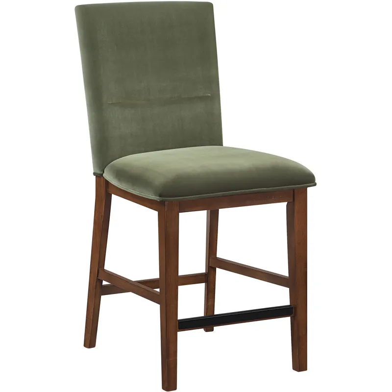 Zen Green Velvet Counter Chair