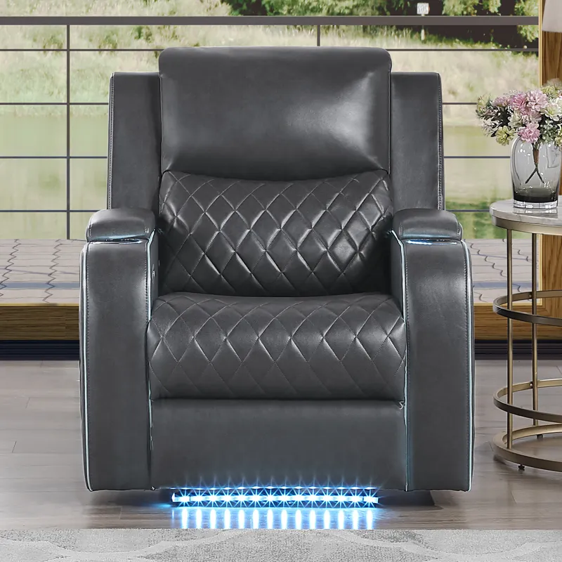 Luna Charcoal Power Recliner
