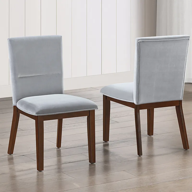 Zen Gray Velvet Side Chair