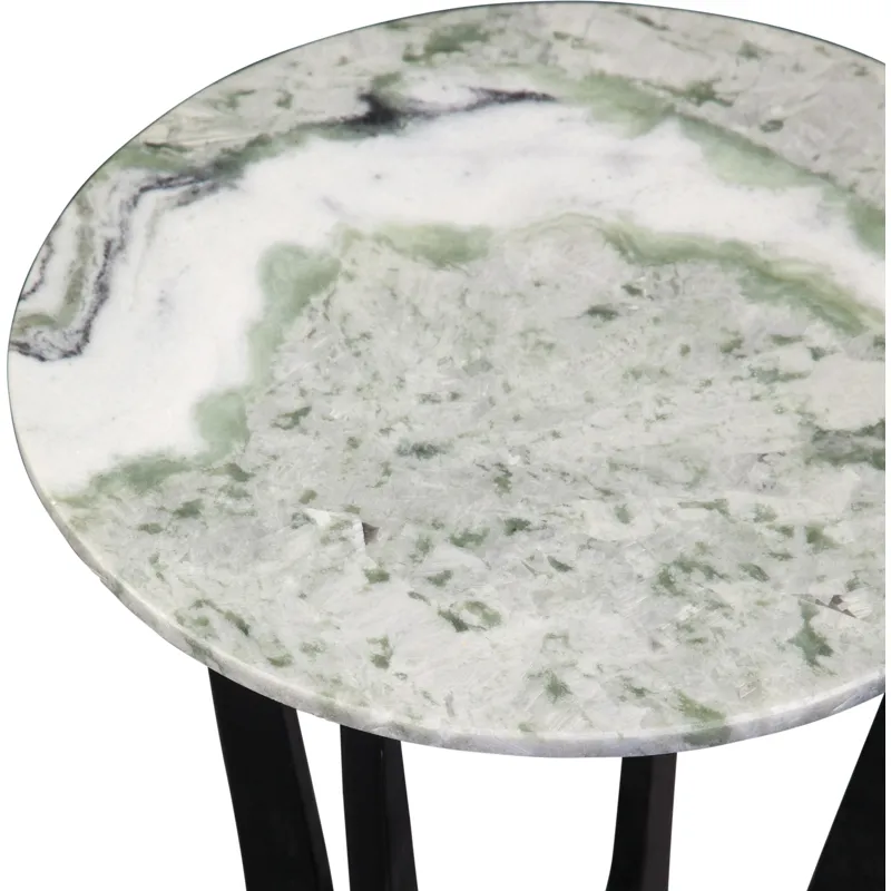 Hoxley Green Onyx Top Round End Table