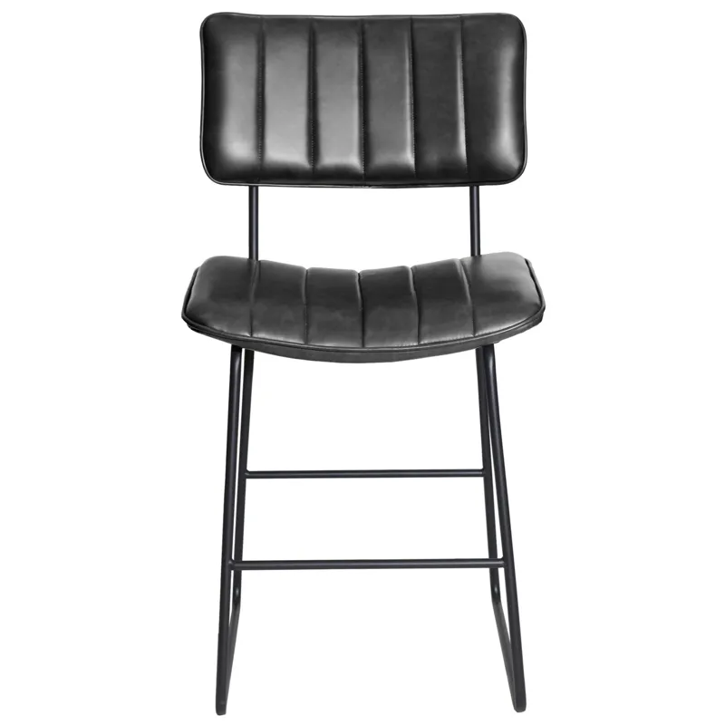 Tribeca Commercial Grade 24\" Counter Chair, Black Vegan Leather