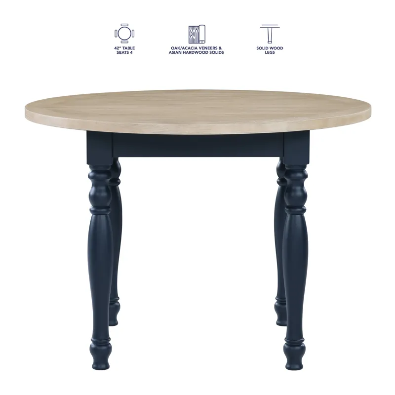 Darcy 5-Piece Dining Set, Blue Finish