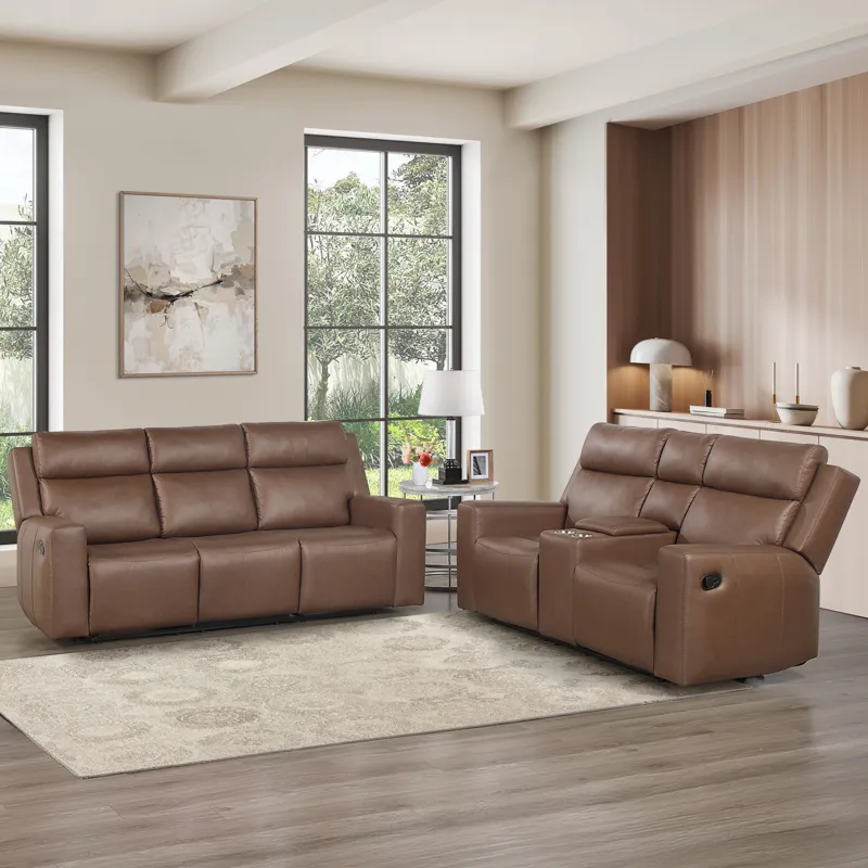 Barron Brown Sofa & Loveseat(Sn And Ln Living Room Set