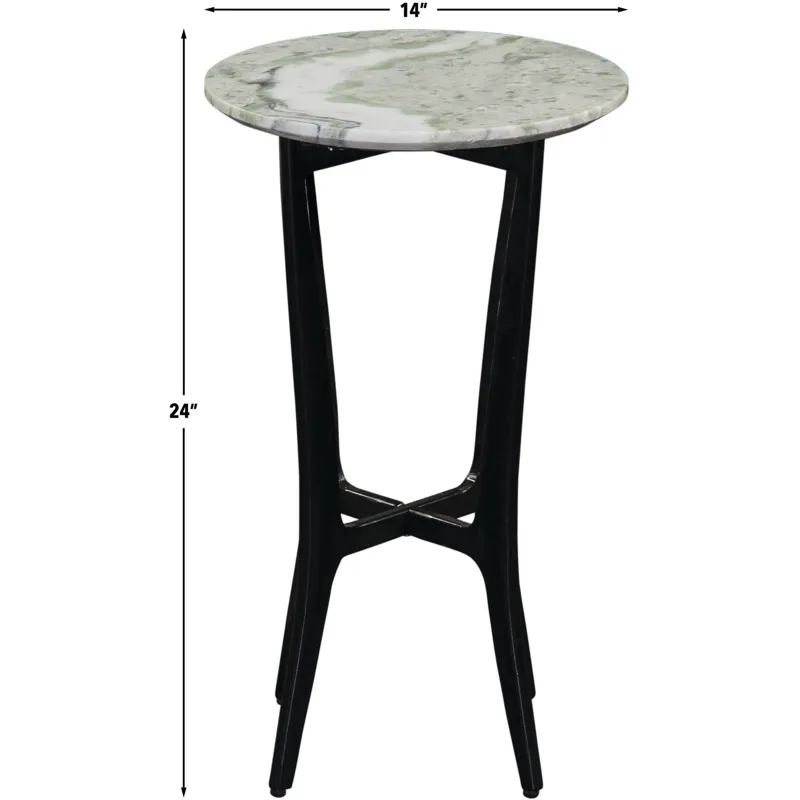 Hoxley Green Onyx Top Round End Table