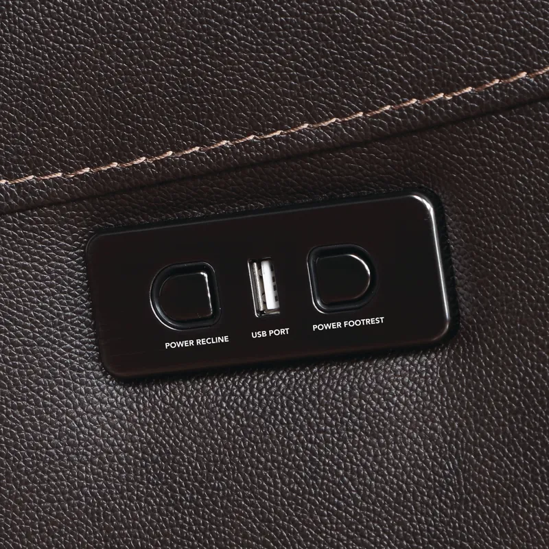 Alexandria 6-Piece Dual-Power Leather Reclining Sectional, Chocolate Sectional