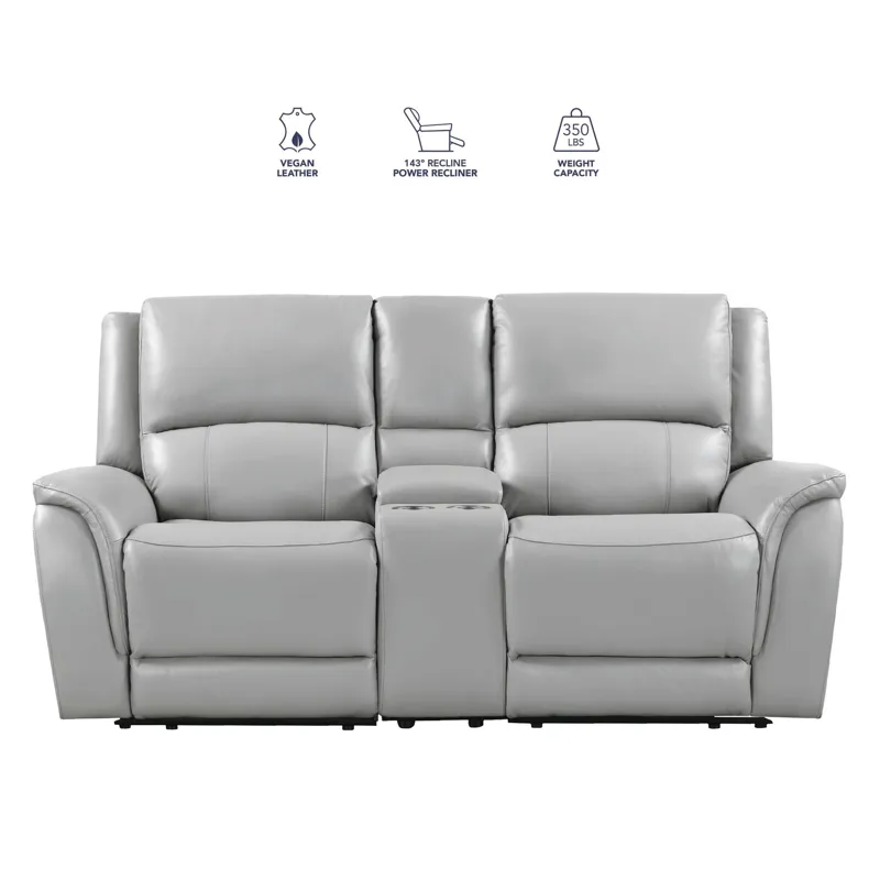 Alexandria Leather Power Reclining Conso Living Room Set