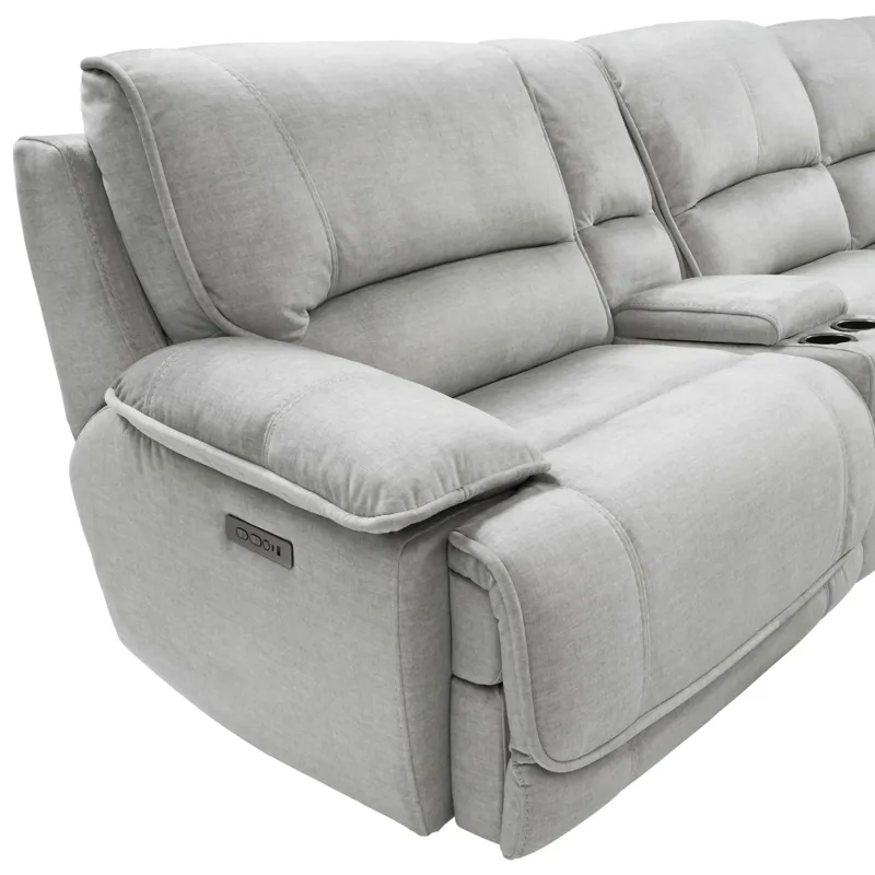 Olson Olsen Silver 6-Piece Power Reclining Sectional