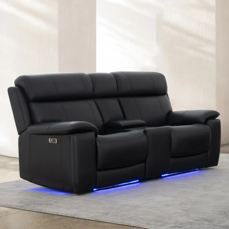Zenith Black Power Console Loveseat