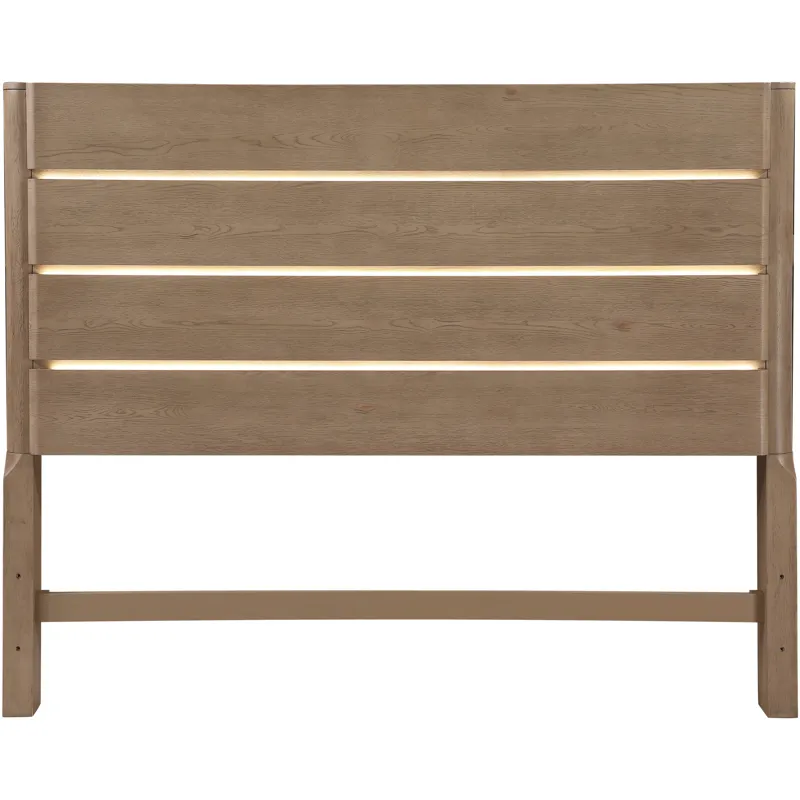 Theo Brown King Panel Headboard with LED Strip