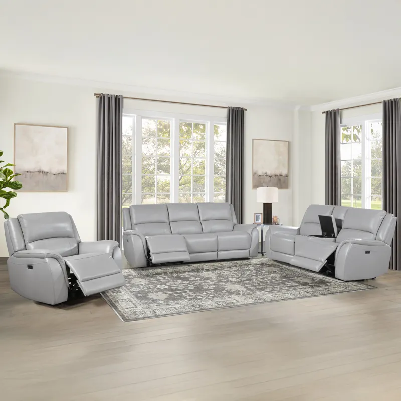 Alexandria Power Leather Reclining Set