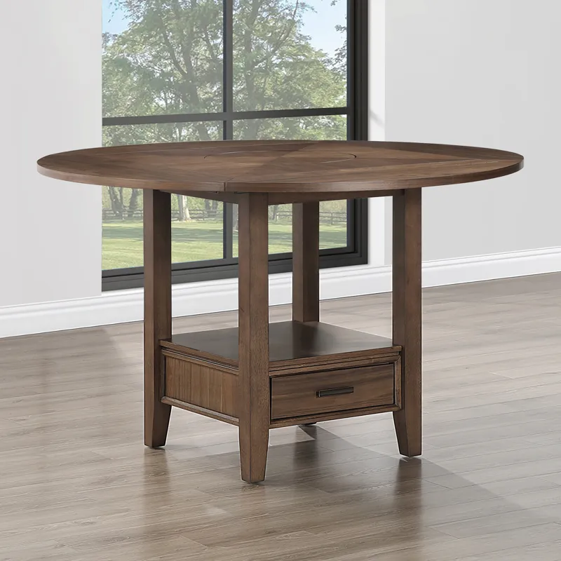 Java Brown 5-Piece Counter Height Dining Table Set with Joanna Chairs