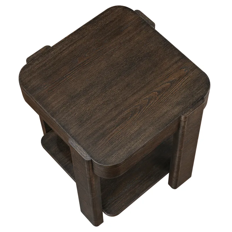Salina Espresso Square End Table
