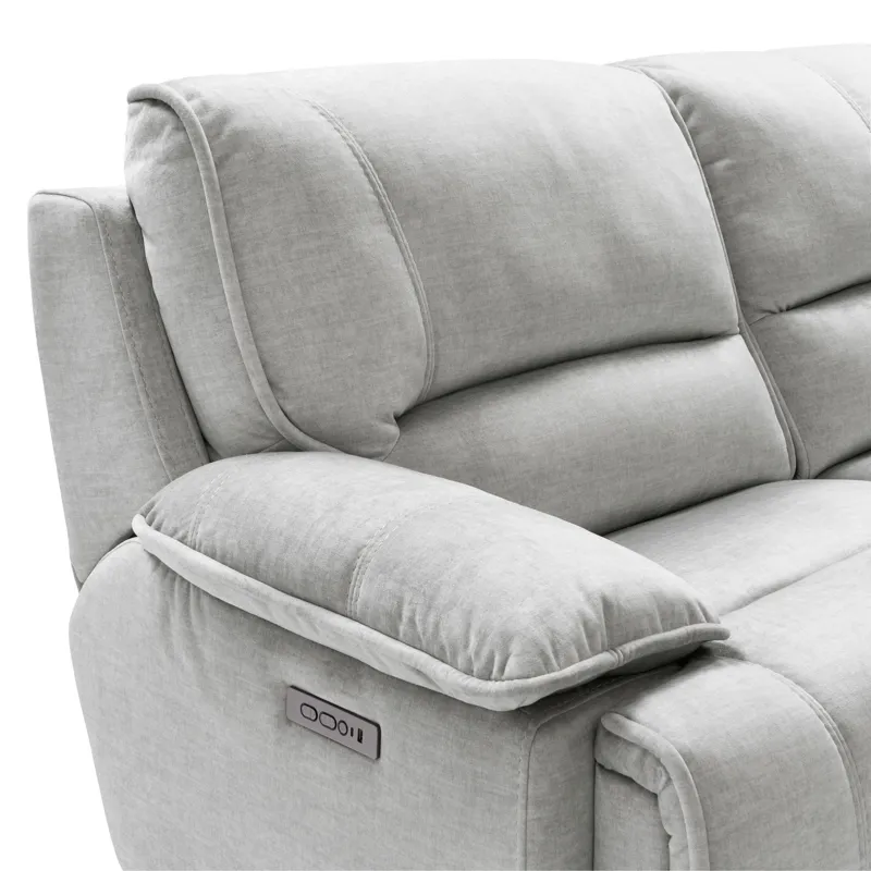 Olsen Silver Power Reclining Loveseat Sectional