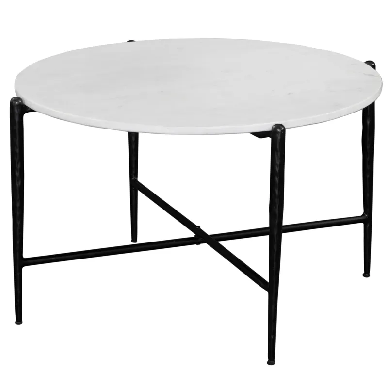 Loxie White Marble Top Round Cocktail Tb