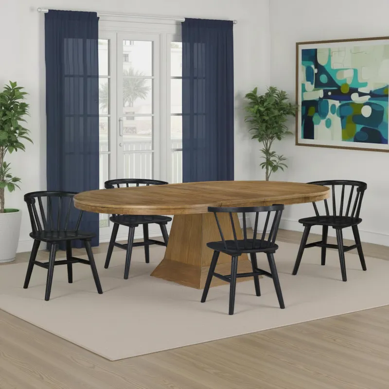 Vaughn Driftwood Dining Table 5pk Set W/