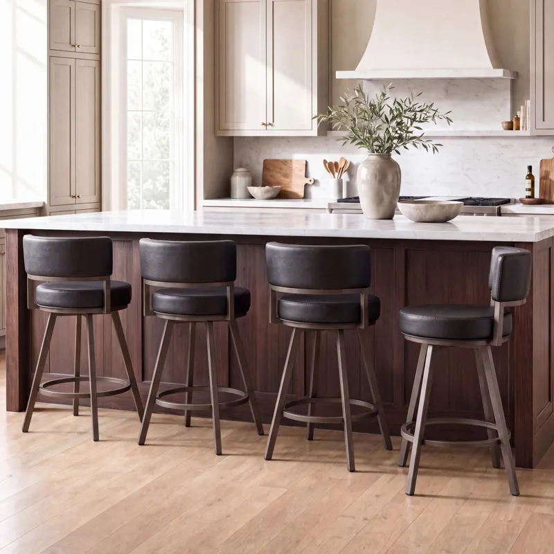 Geno Black Swivel Counter Stool