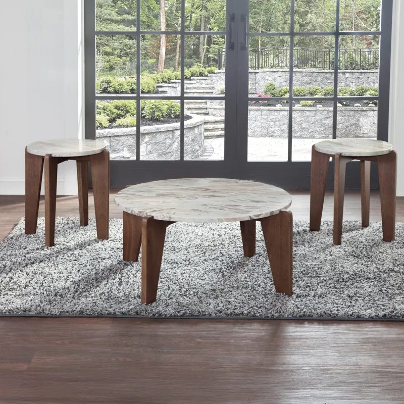 Shavon Brown Marble Top Cocktail Table
