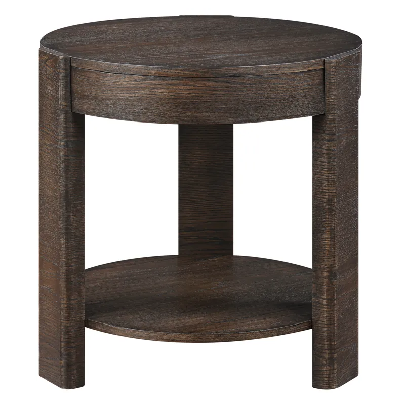 Salina Espresso Round End Table