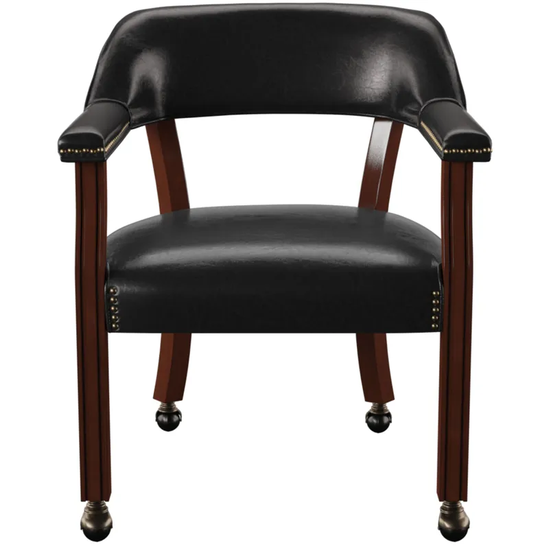 Tournament Arm Chair W/Casters, Black