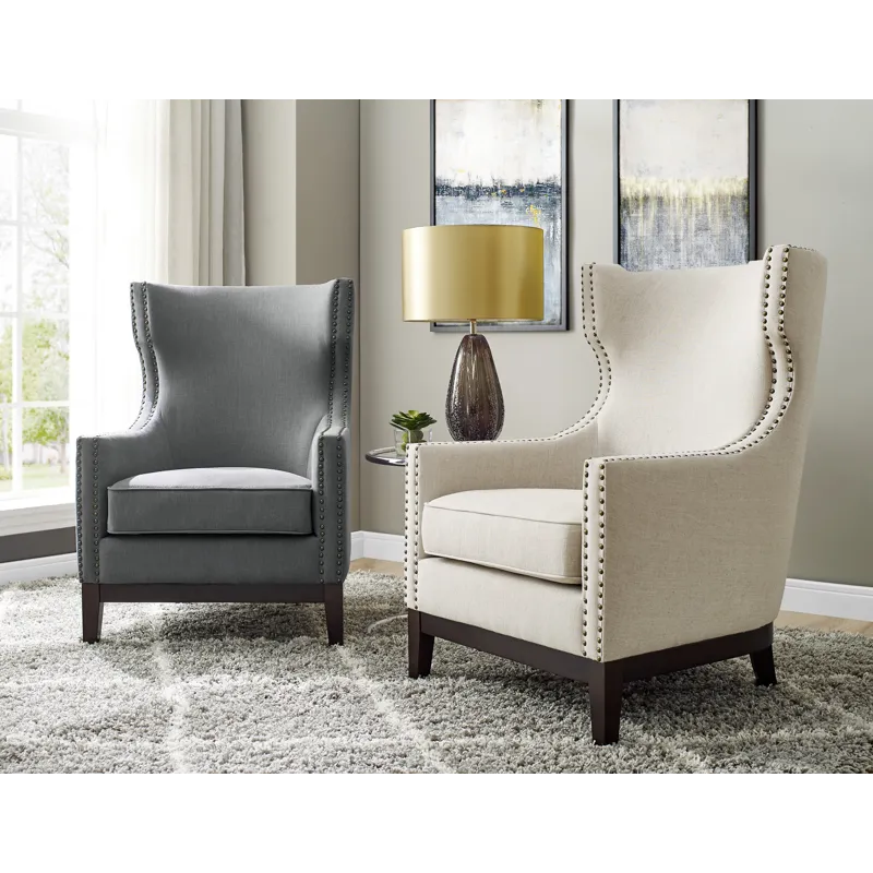 Roswell Linen Accent Chair W/