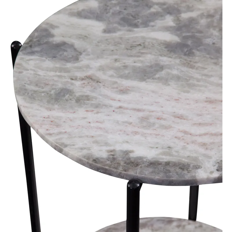 Coleen Sanwar Green Marble Round End Table