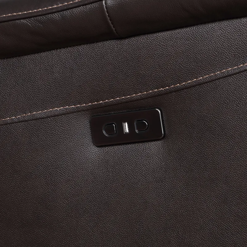 Alexandria 6-Piece Dual-Power Leather Reclining Sectional, Chocolate Sectional