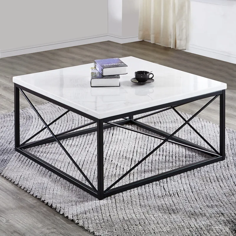 Skyler White Marble Top Coffee Table