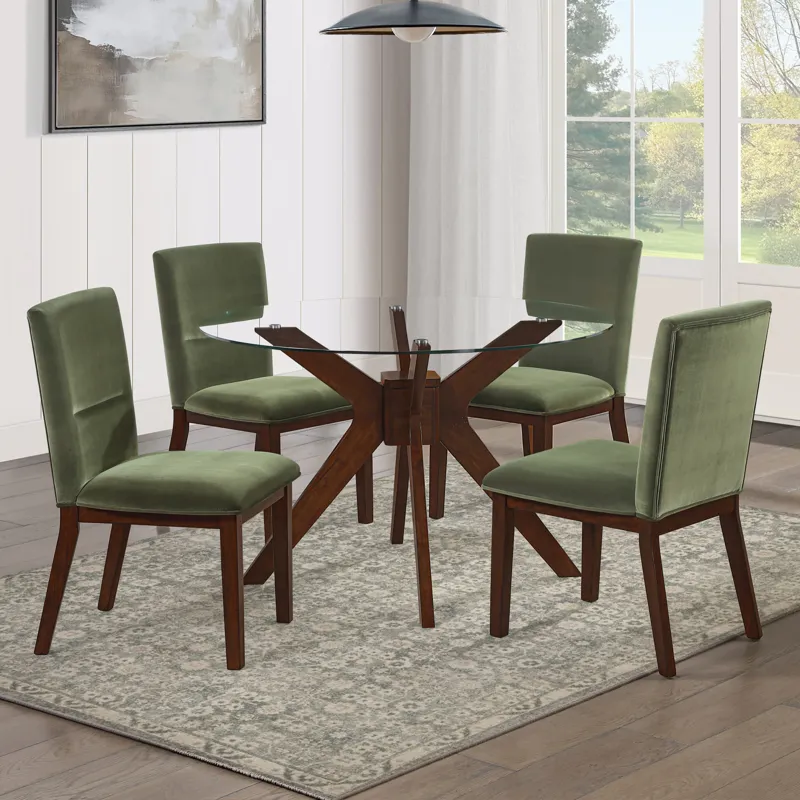 Zen Green Velvet Side Chair
