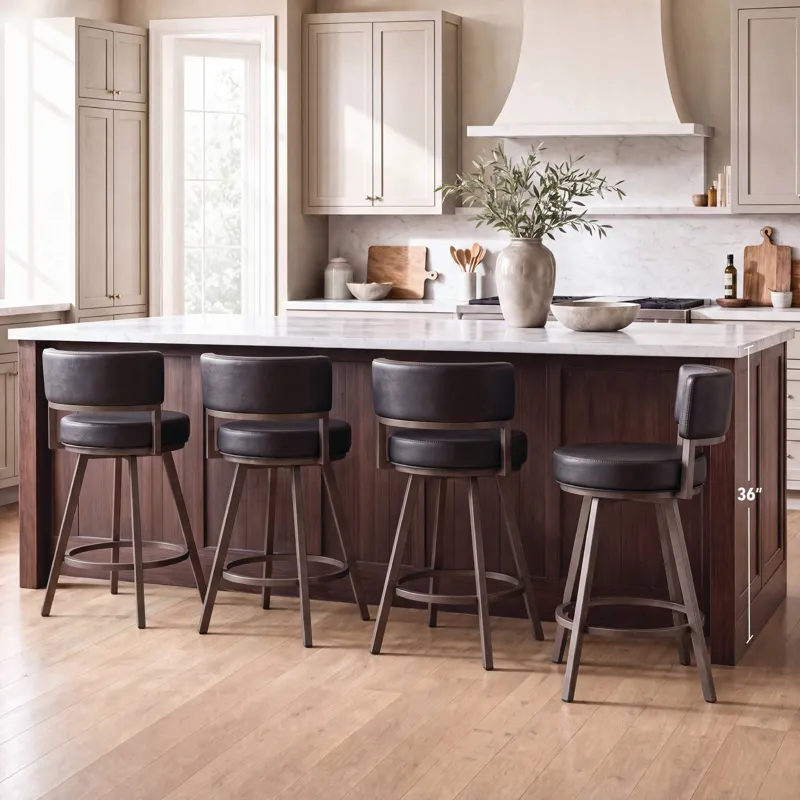 Geno Black Swivel Counter Stool