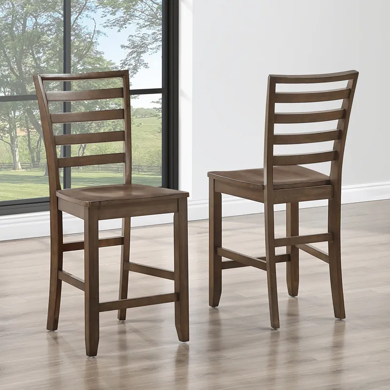 Java Brown 5-Piece Counter Height Dining Table Set with Joanna Chairs