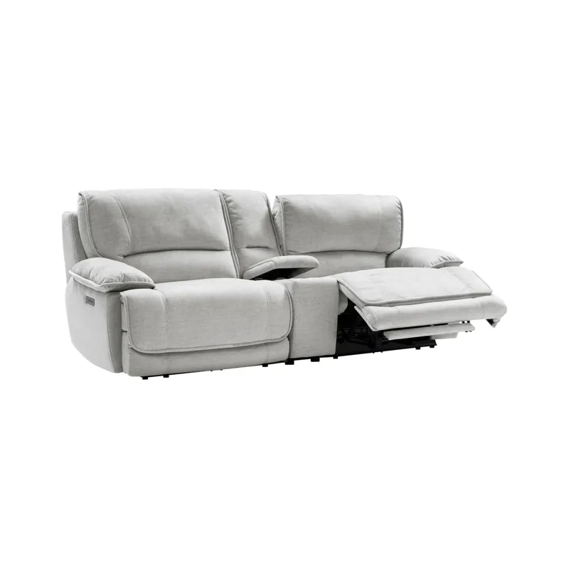 Olsen Silver Power Reclining Loveseat Sectional