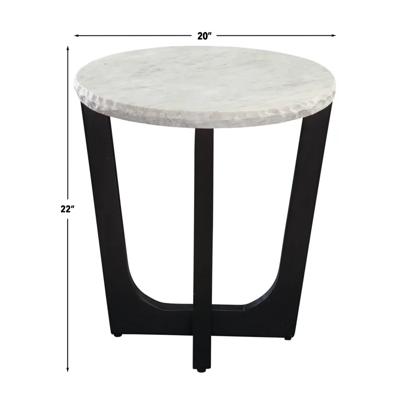 Chrissy White Marble Top End Table
