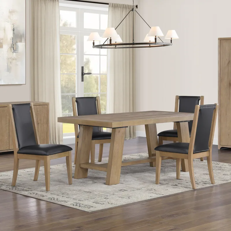 Orinda 72-108-Inch Dining Table Set With 4 Side Chairs