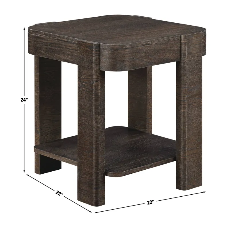 Salina Espresso Square End Table
