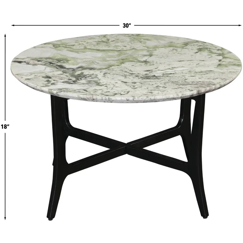 Hoxley Green Onyx Top Round Cocktail Table